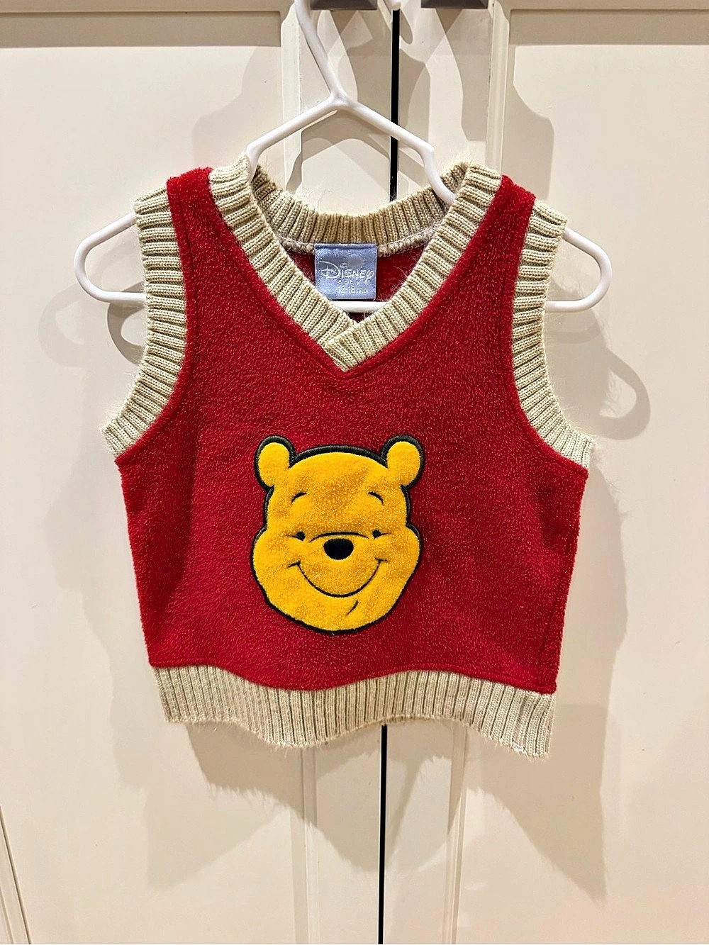 Vintage Disney Winnie the Pooh Knit Vest Baby 12-18m